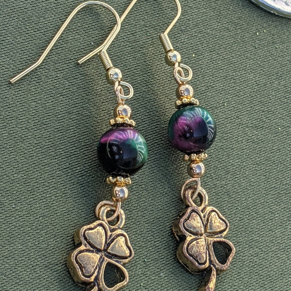 Tigers Eye and Pearl "Lucky You" Jewelry set - Picture 6 of 7
